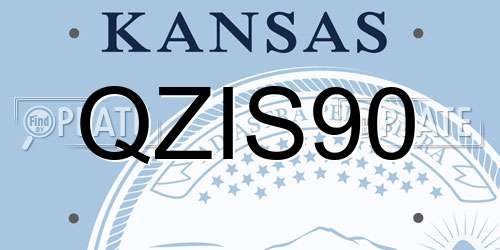 QZIS90 Kansas License Plate