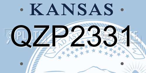 QZP2331 Kansas License Plate