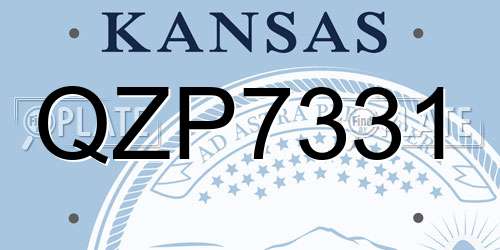 QZP7331 Kansas License Plate