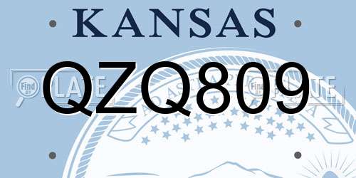 QZQ809 Kansas License Plate