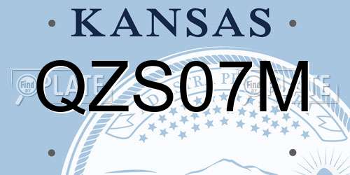 QZS07M Kansas License Plate