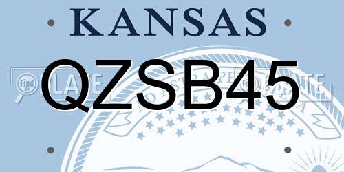 QZSB45 Kansas License Plate