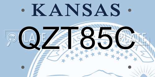 QZT85C Kansas License Plate