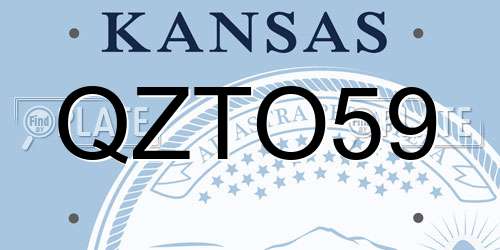 QZTO59 Kansas License Plate