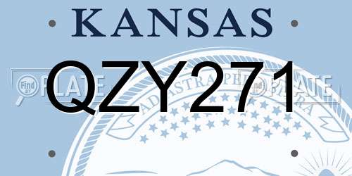 QZY271 Kansas License Plate