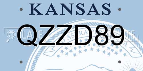QZZD89 Kansas License Plate