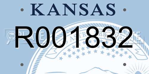 R001832 Kansas License Plate