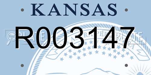 R003147 Kansas License Plate