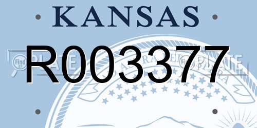 R003377 Kansas License Plate