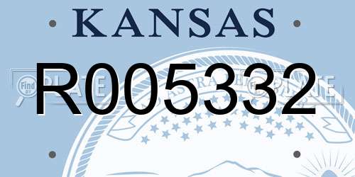 R005332 Kansas License Plate