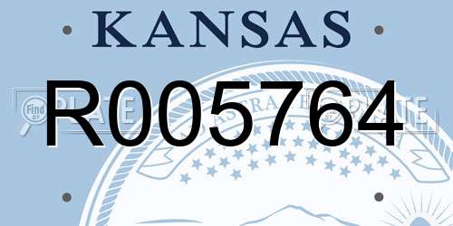 R005764 Kansas License Plate