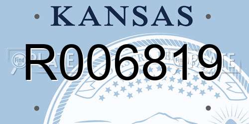 R006819 Kansas License Plate
