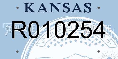R010254 Kansas License Plate
