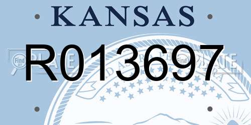 R013697 Kansas License Plate