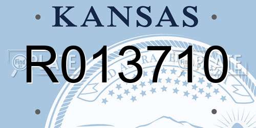 R013710 Kansas License Plate