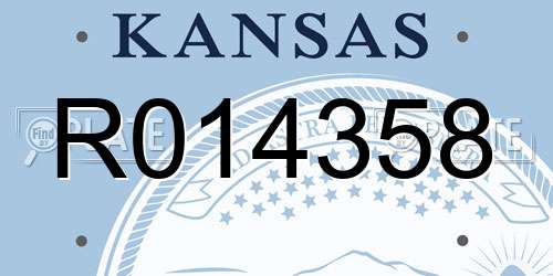 R014358 Kansas License Plate