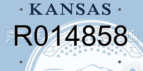 R014858 Kansas License Plate