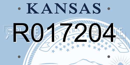 R017204 Kansas License Plate