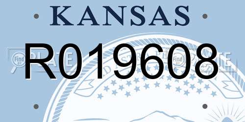 R019608 Kansas License Plate