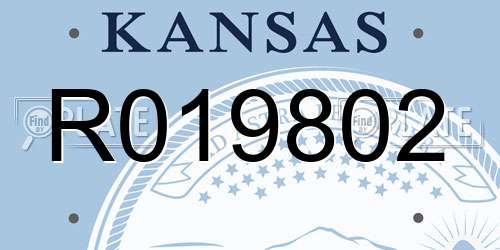 R019802 Kansas License Plate