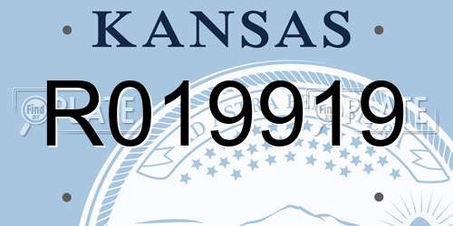R019919 Kansas License Plate