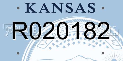 R020182 Kansas License Plate