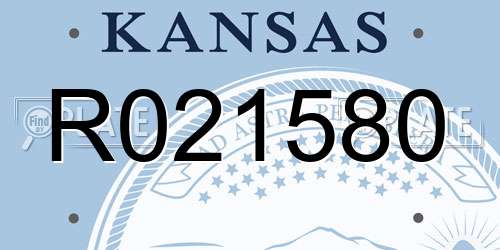 R021580 Kansas License Plate