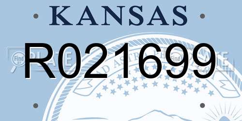 R021699 Kansas License Plate