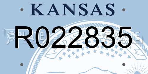 R022835 Kansas License Plate