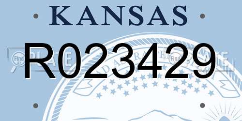 R023429 Kansas License Plate