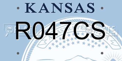 R047CS Kansas License Plate