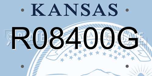 R08400G Kansas License Plate