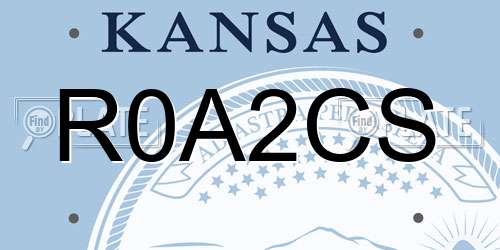 R0A2CS Kansas License Plate
