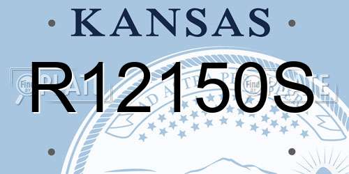 R12150S Kansas License Plate