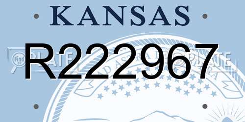 R222967 Kansas License Plate