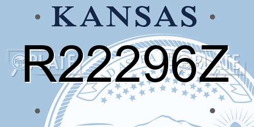 R22296Z Kansas License Plate