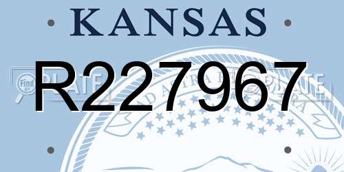 R227967 Kansas License Plate