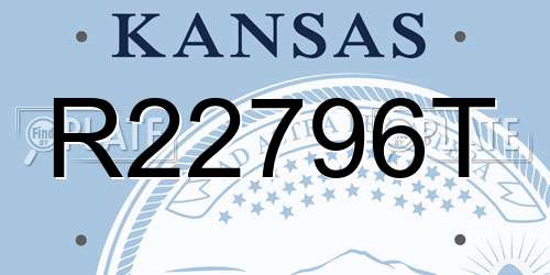 R22796T Kansas License Plate