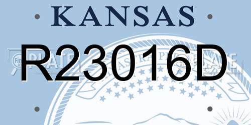 R23016D Kansas License Plate