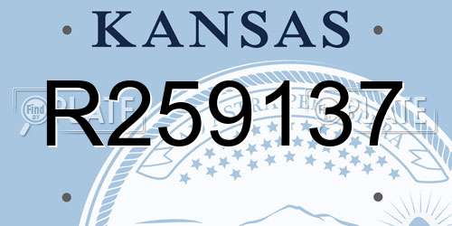 R259137 Kansas License Plate