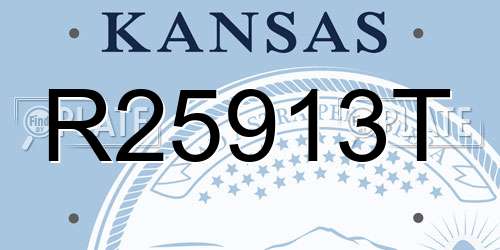 R25913T Kansas License Plate
