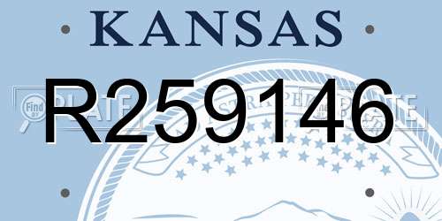 R259146 Kansas License Plate
