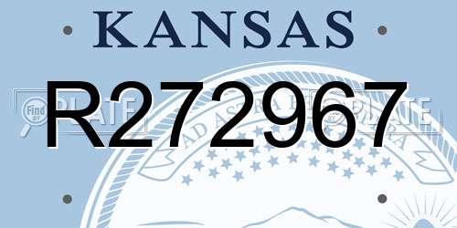 R272967 Kansas License Plate