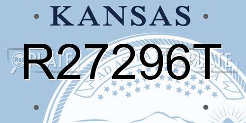 R27296T Kansas License Plate