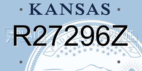 R27296Z Kansas License Plate