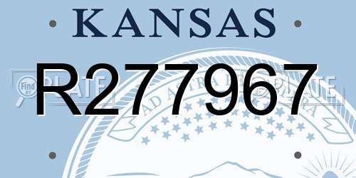 R277967 Kansas License Plate