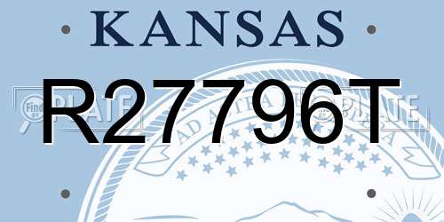 R27796T Kansas License Plate