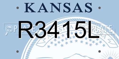 R3415L Kansas License Plate