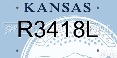 R3418L Kansas License Plate
