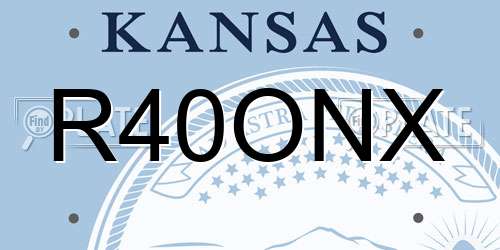 R40ONX Kansas License Plate